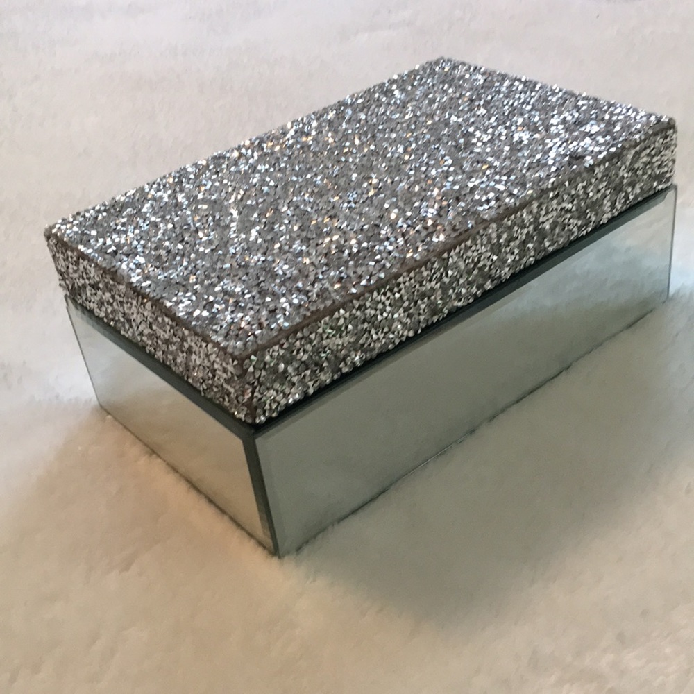Allure by Jay Silver Sparkle Mirror Jewelry / Makeup / Storage Box - Picture 4 of 17